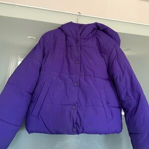 Girls Purple Zara Puffer Jacket (Size 9–10)